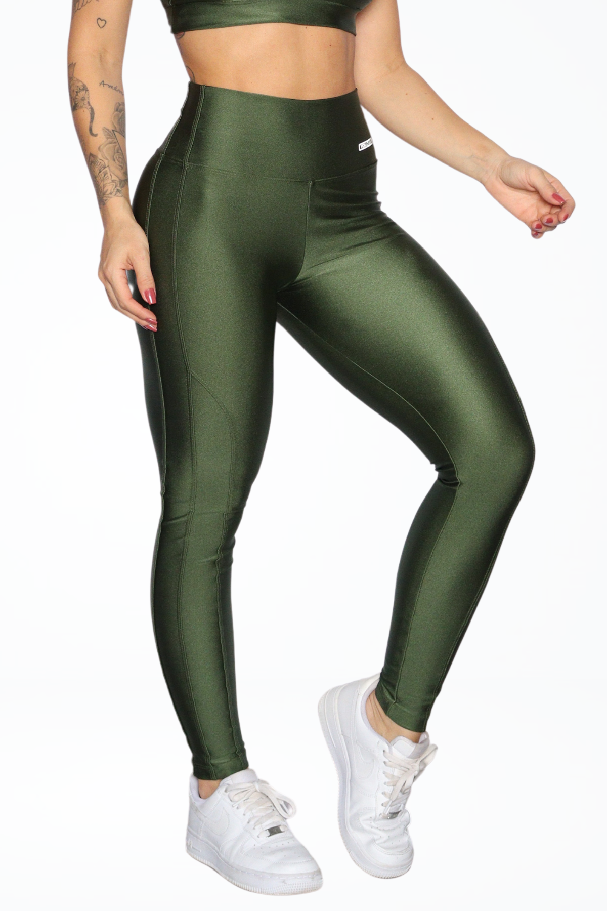 Legging Power Glow recortes Verde militar