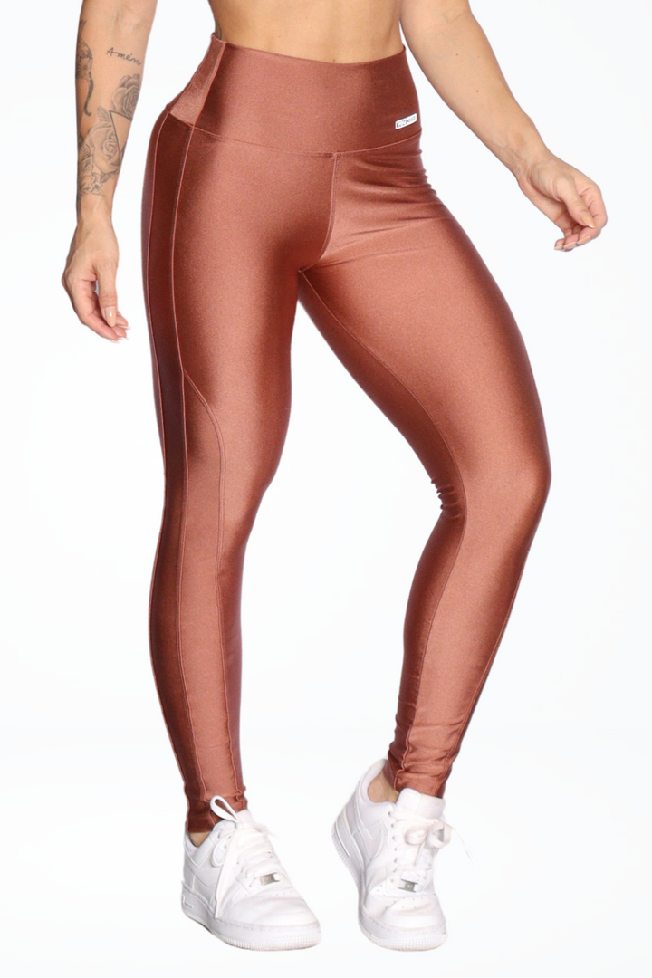 Legging Power Glow recortes Bronze