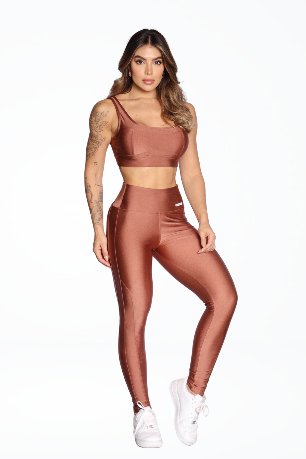 Legging Power Glow recortes Bronze