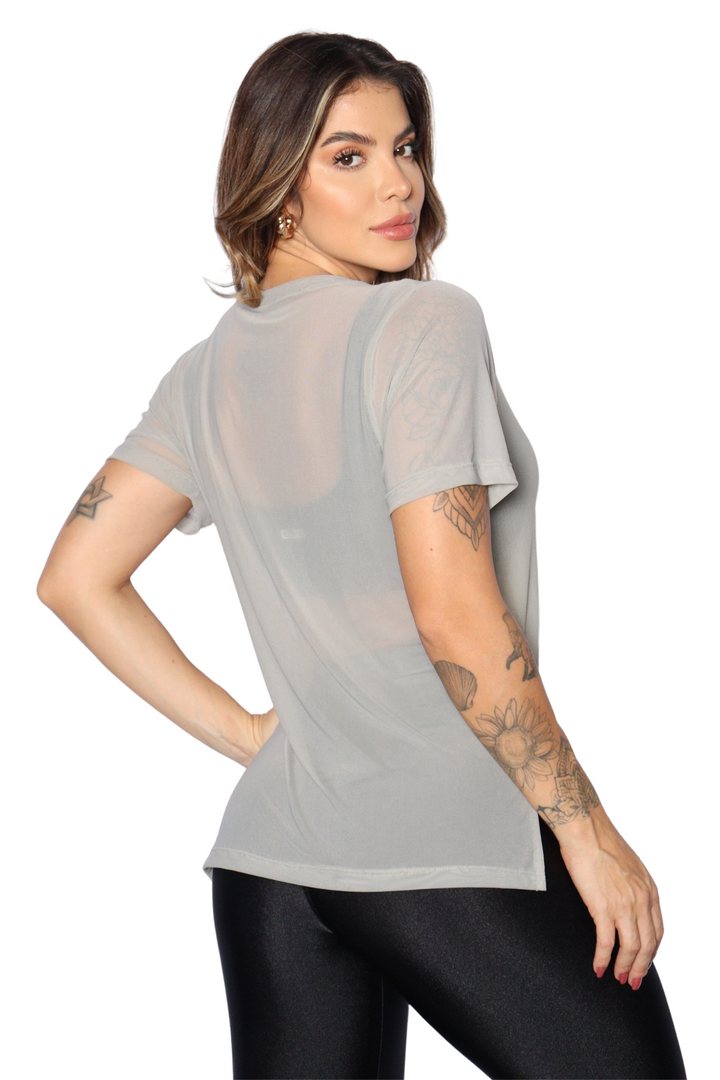 Camisa Tule Cinza