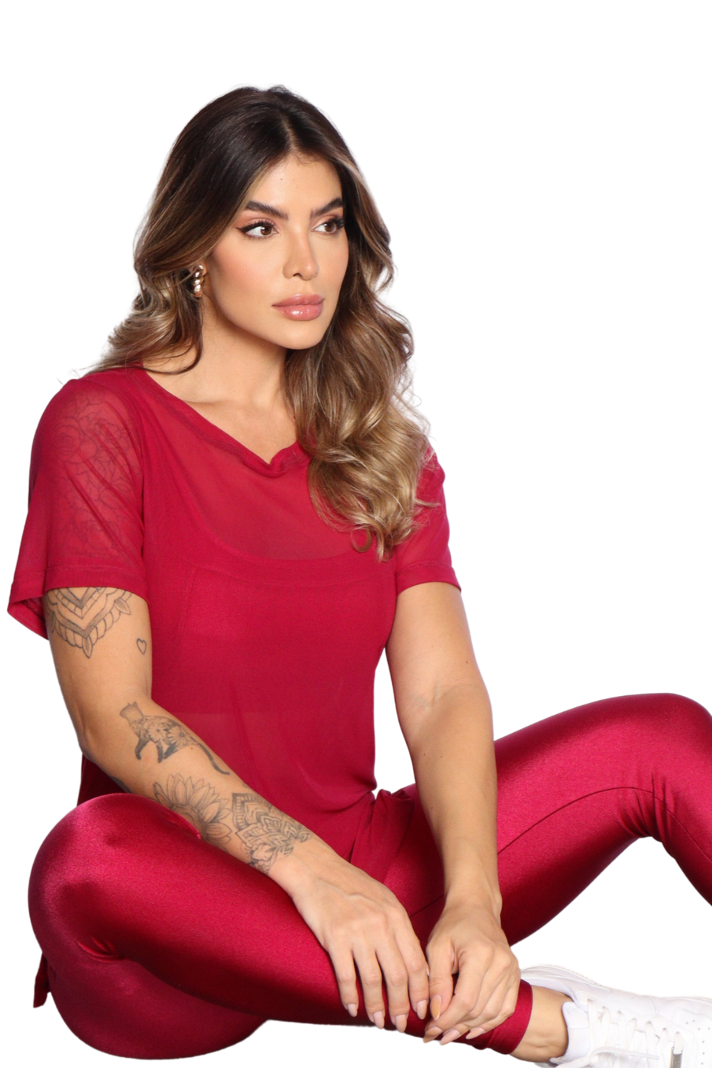 Camisa Tule Cereja