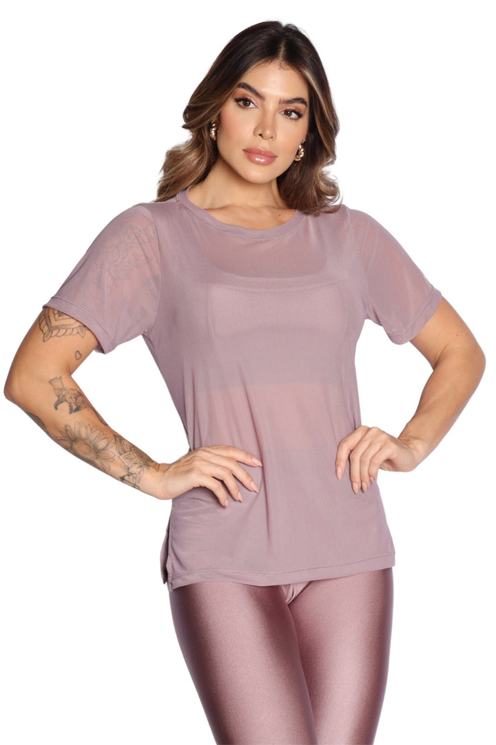 Camisa Tule Lilás