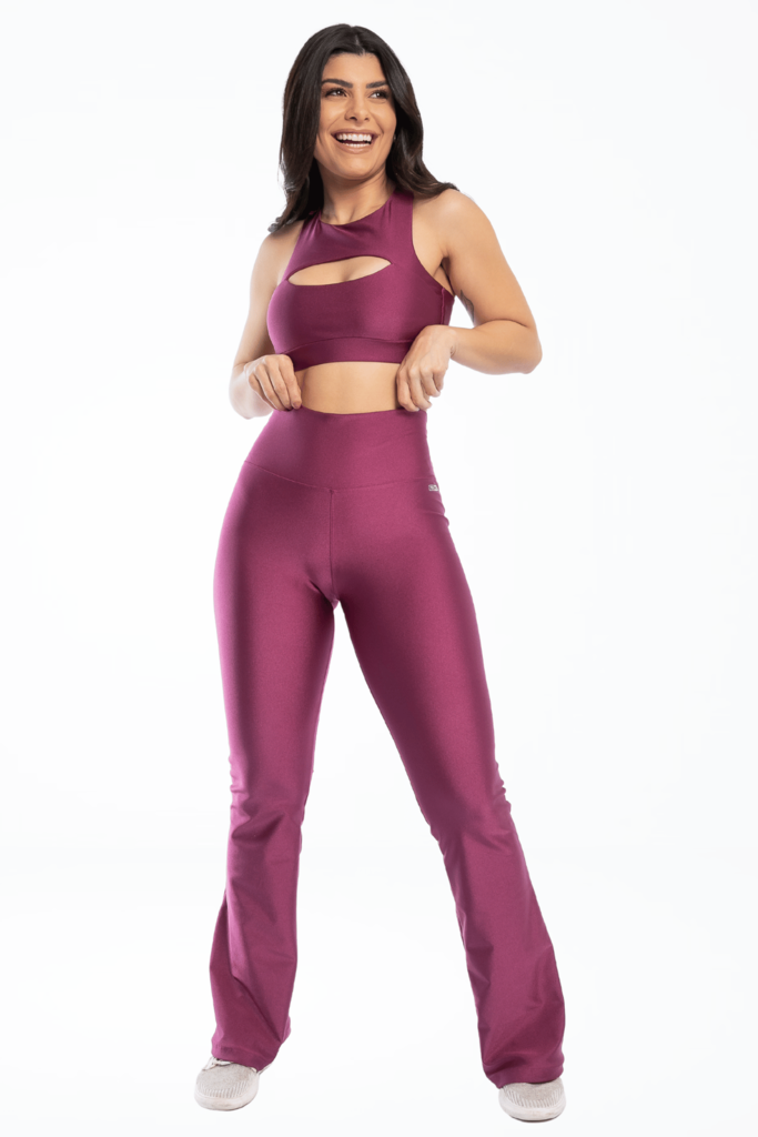 Calça Flare Framboesa