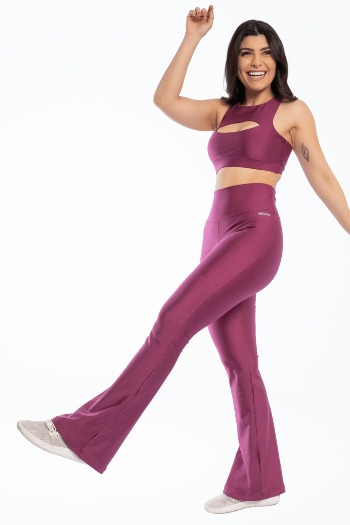 Calça Flare Framboesa