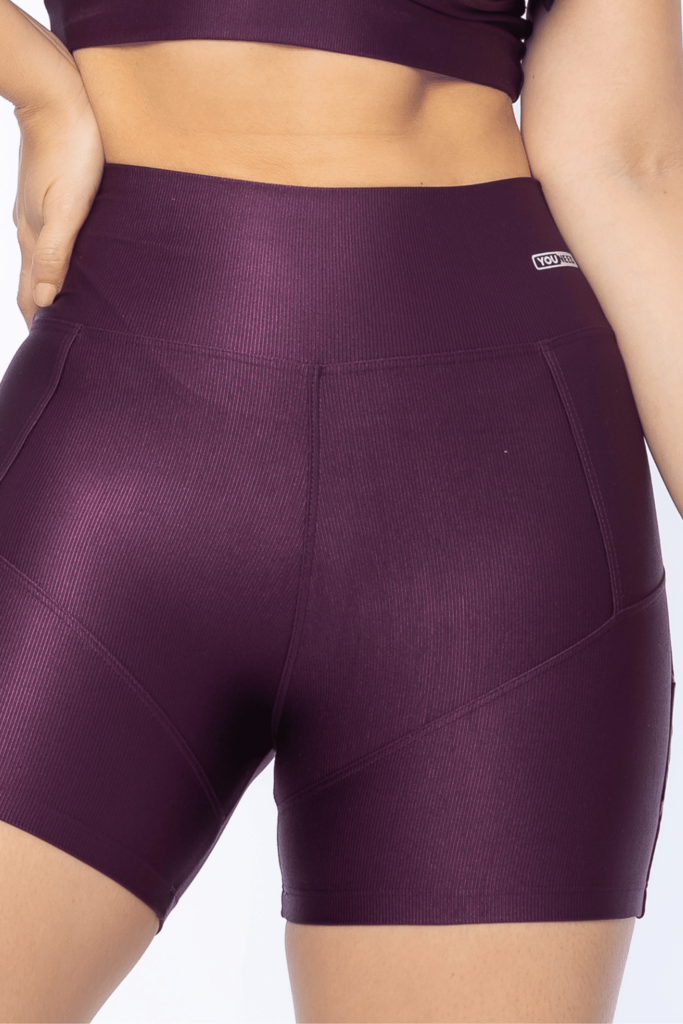 Short Micro Canelado Roxo