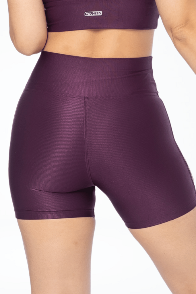 Short Micro Canelado Roxo